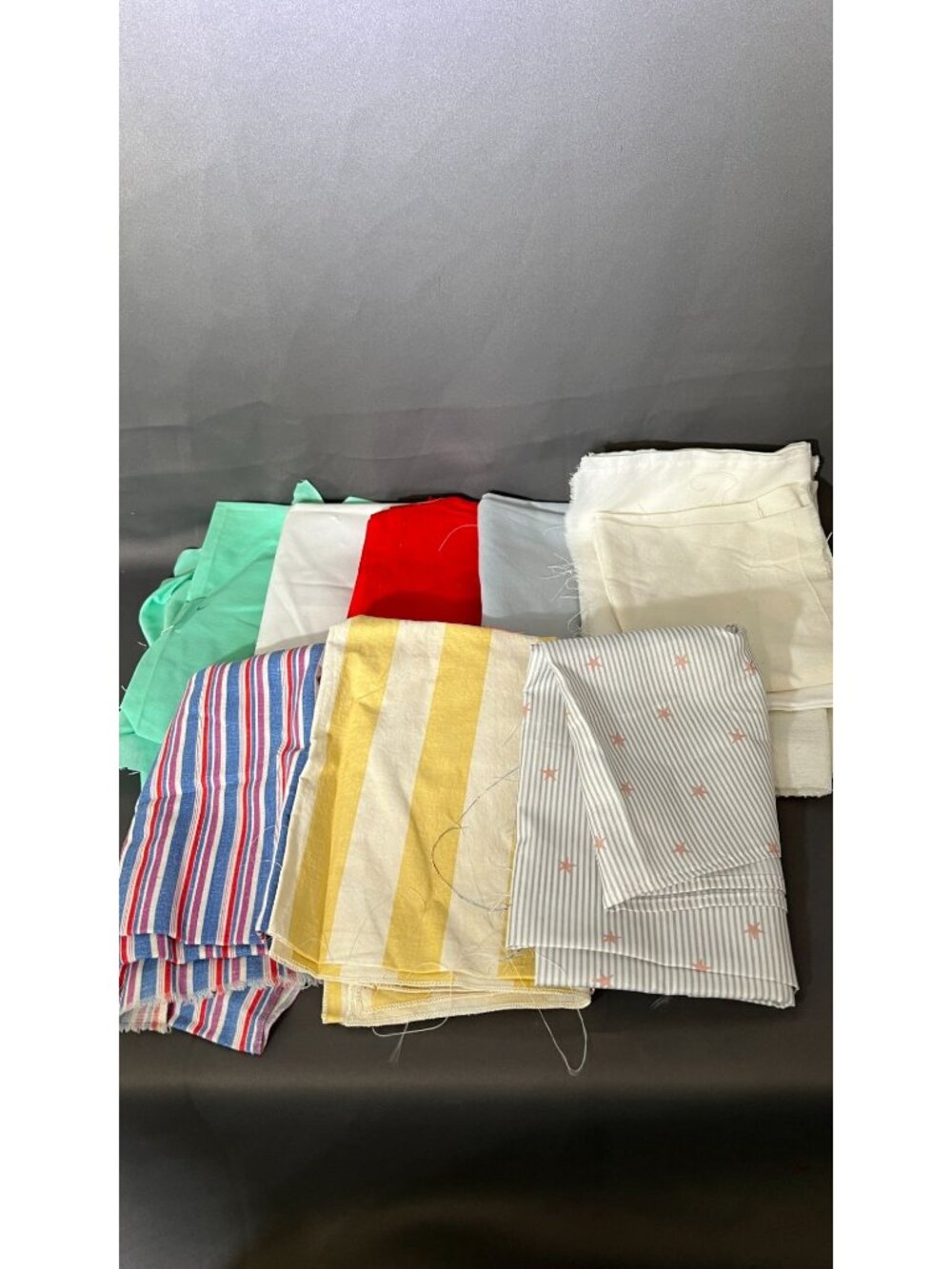 2+ lbs. Assorted Cotton Fabric Remnants Stripes Solids Patterns Multi Use